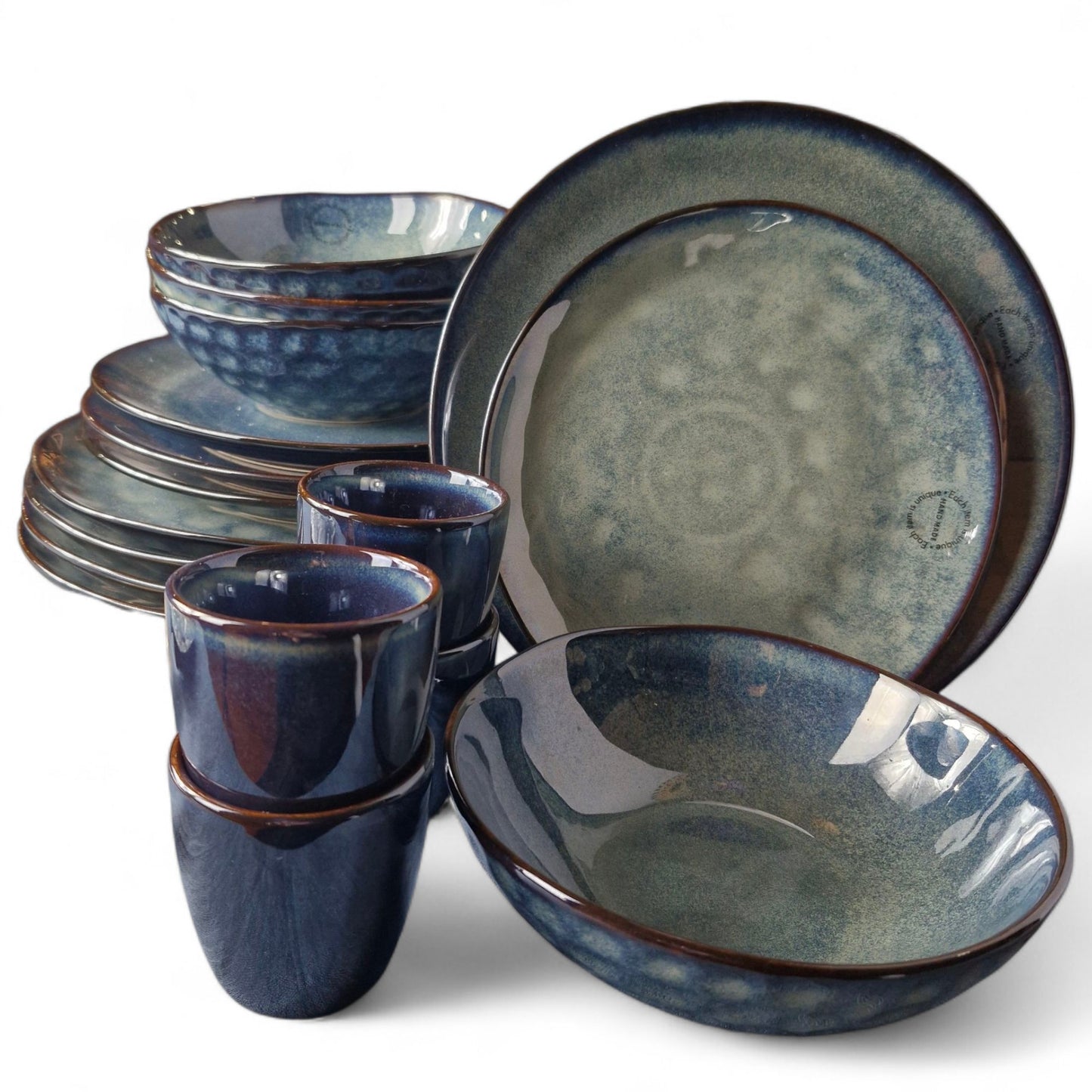 18cm Waterdrop Bowl Blue - Elegant Ceramic Bowl with Waterdrop Design - Ideal for Serving Soups, Salads, or Small Dishes - Perfect for Everyday Use or Adding a Refreshing Touch to Your Tableware Collection