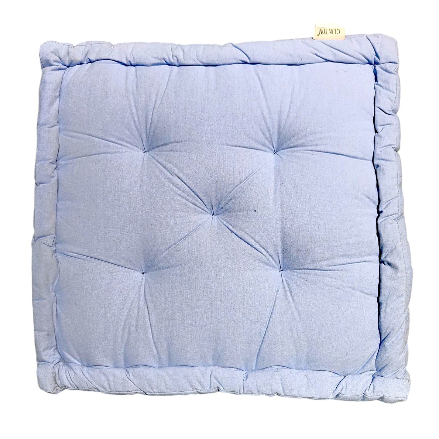 Plush Rectangular Floor Cushion 45x45x10cm - Soft Cotton Aqua Grey Pillow for Comfortable Seating and Decor