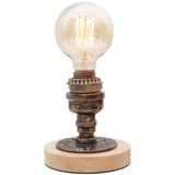 Wooden Retro Bedroom Bedside Lamp - Dimmable Night Light for Bar or Cafe - Stylish Decorative Table Lamp for Ambient Lighting and Elegant Room Decor
