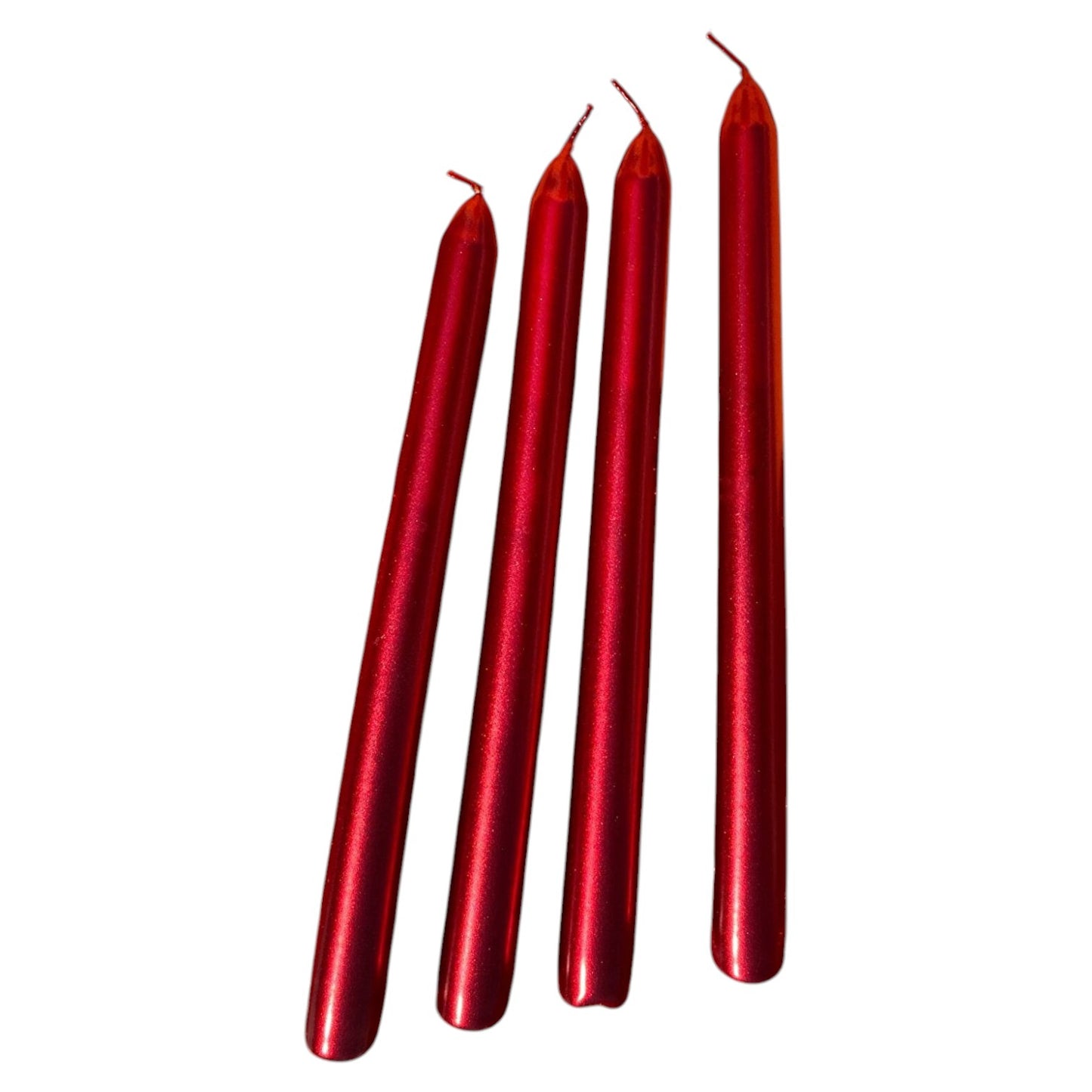 Red Bright Stick Candle 25 cm (4 Pack) - Premium Natural Wax, Clean Burn, and Long-Lasting Fragrance - Vibrant Design for Modern Home Décor, Candlestick Holders, and Special Occasions