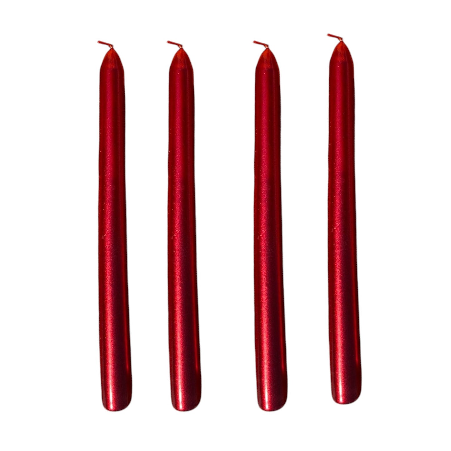 Red Bright Stick Candle 25 cm (4 Pack) - Premium Natural Wax, Clean Burn, and Long-Lasting Fragrance - Vibrant Design for Modern Home Décor, Candlestick Holders, and Special Occasions