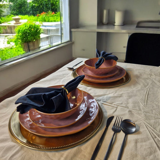 28.2cm Waterdrop Plate Pink - Stylish Ceramic Plate with Waterdrop Design - Perfect for Serving Main Courses, Salads, or Large Meals - Adds a Elegant Touch of Color to Your Table Setting