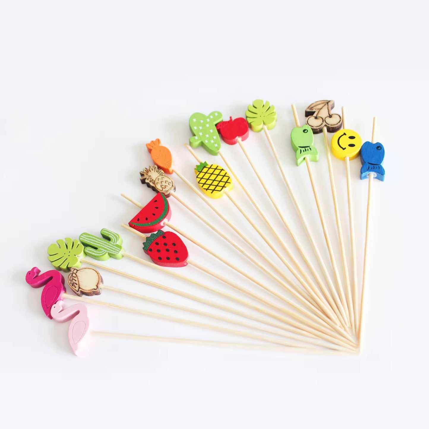 2023 Jimao Various cocktail decorative Food Picks Bamboo Crafts assorted Beaded Food Picks for Barbecue party promPopular