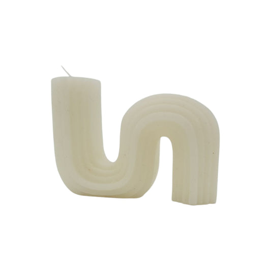 Geometric S-Shaped Pillar Candle - Unique and Modern Decorative Candle - Perfect for Home Decor, Centerpieces, and Gifting - Adds a Stylish Touch to Any Space