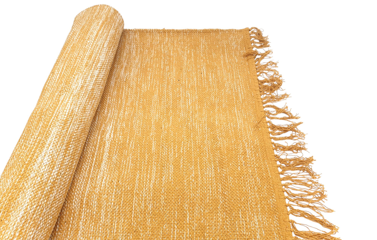 TARCHA Mustard Rug 80x250cm - 100% Cotton, Handwoven, Soft Texture, Durable & Lightweight - Perfect for Living Room, Bedroom, or Hallway