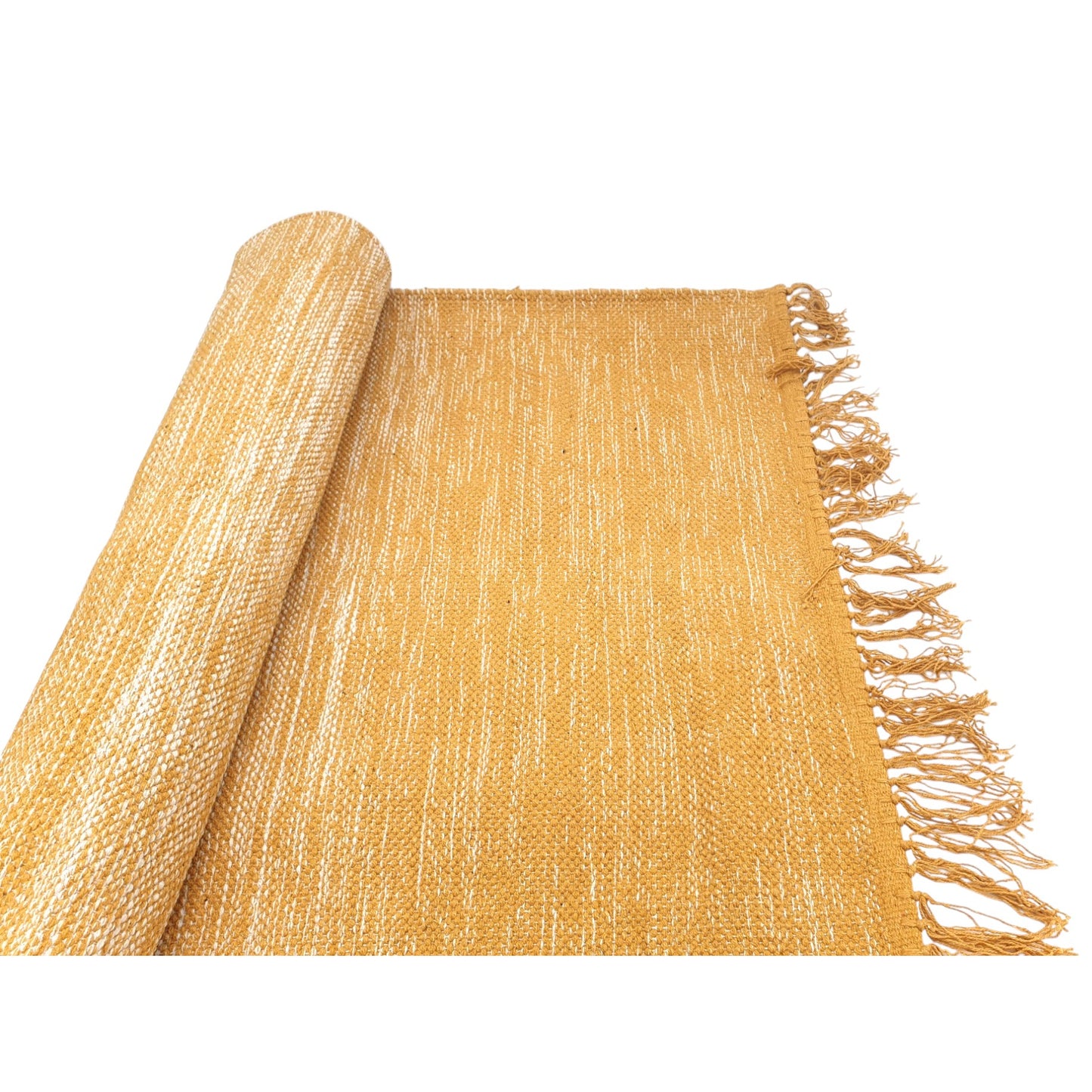 TARCHA Mustard Rug 80x250cm - 100% Cotton, Handwoven, Soft Texture, Durable & Lightweight - Perfect for Living Room, Bedroom, or Hallway
