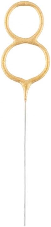8 Gold Piece White Wondercandle® Classic – Elegant Set of 8 White Candles with Gold Accents – Perfect for Special Occasions, Celebrations, and Holiday Décor