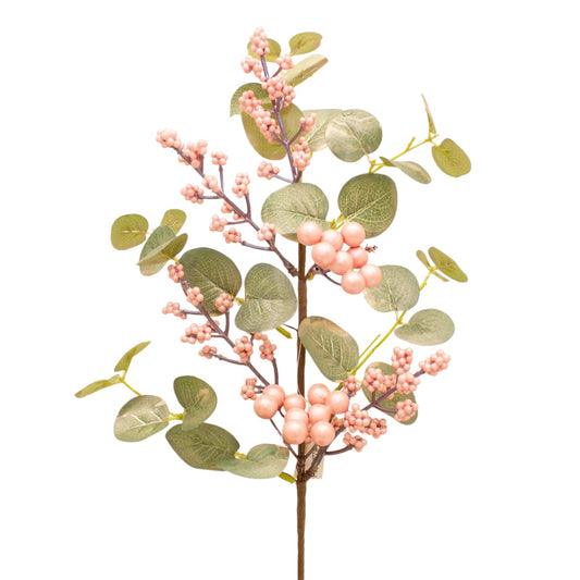 Blush Berry Spray 50 cm – Elegant Artificial Spray with Soft Blush Berries and Delicate Foliage – Perfect for Floral Arrangements, Wreaths, Bouquets, and Seasonal Home Décor