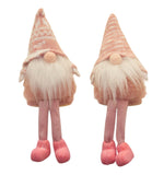 Whimsy Blush Sitting Gnome (Set of 2) – Adorable Decorative Gnome Figurines with Soft Blush Tones – Perfect for Holiday Displays, Mantels, Shelves, and Whimsical Home Décor