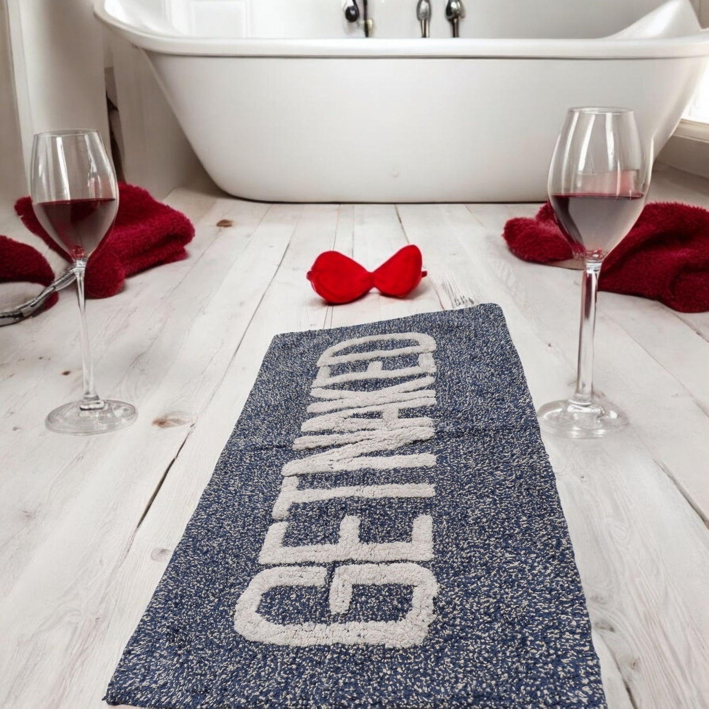 GET NAKED Bathmat 50x80cm - 100% Cotton, Soft, Absorbent, and Anti-Slip - Perfect for Bathroom or Bedroom, Machine Washable & Quick-Dry