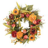 Harvest Sparkle Large Wreath 60 cm - Festive Autumn Wreath with Glittering Accents, Pumpkins, and Fall Foliage - Perfect for Seasonal Home Décor and Door Display