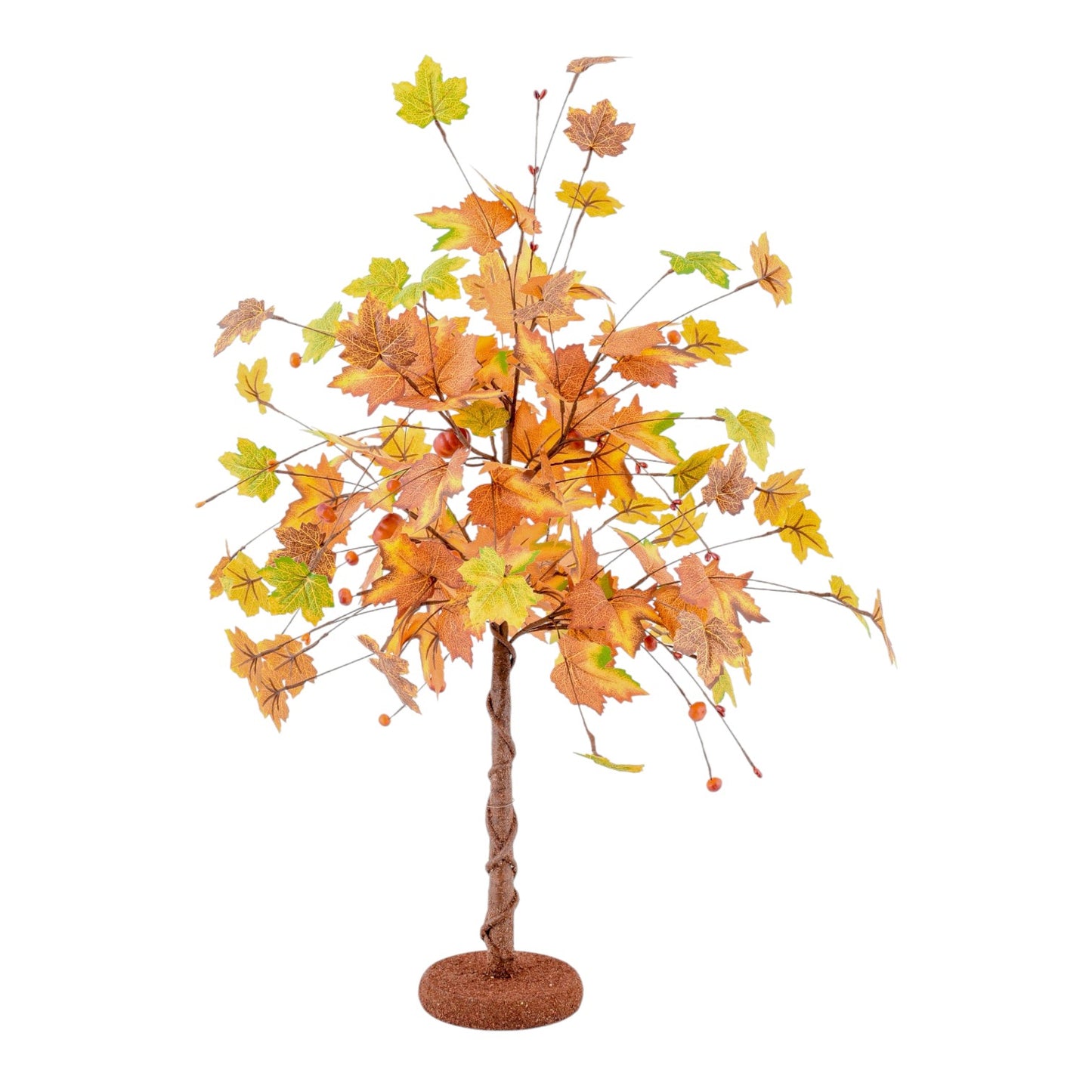 M'LEAF & BERRY Branch Tree 78 cm - Artificial Tree with Realistic Green Leaves and Berries - Perfect for Home Décor, Office, or Seasonal Decoration