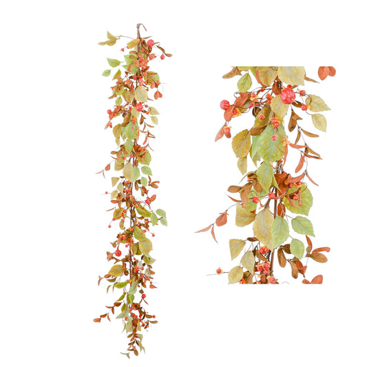 Pumpkin Fall Wreath 56 cm - Festive Autumn Wreath with Pumpkins, Leaves, and Berries - Perfect for Front Doors, Walls, and Seasonal Displays