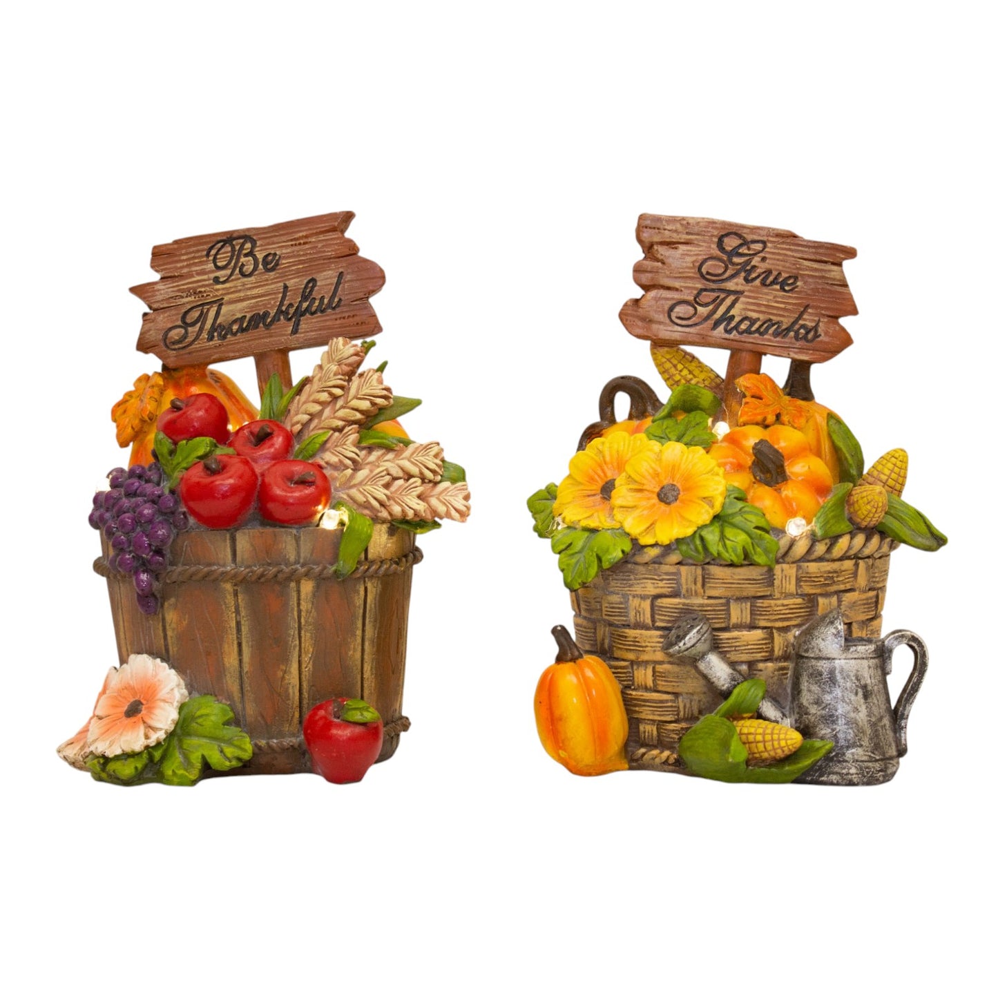 "Thanks for the Harvest" Pot with LED - Decorative Harvest-Themed Pot with Warm LED Lighting - Perfect for Autumn Home Décor, Table Centerpieces, and Seasonal Displays