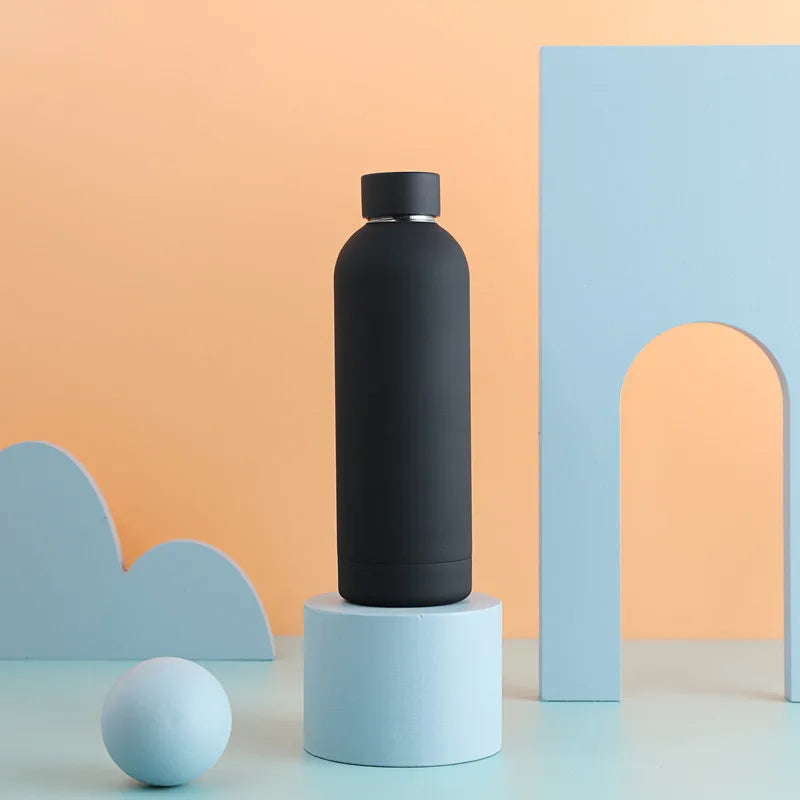 Vacuum Thermos sport water bottles 350ml Black