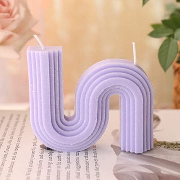 Geometric S-Shaped Pillar Candle - Unique and Modern Decorative Candle - Perfect for Home Decor, Centerpieces, and Gifting - Adds a Stylish Touch to Any Space