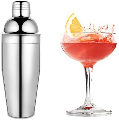 Silver Cocktail Shaker - Premium Stainless Steel 3-Piece Shaker for Mixing Cocktails, Martini, and More - Durable, Leakproof, Rust-Resistant - Perfect for Home Bars and Professional Bartenders