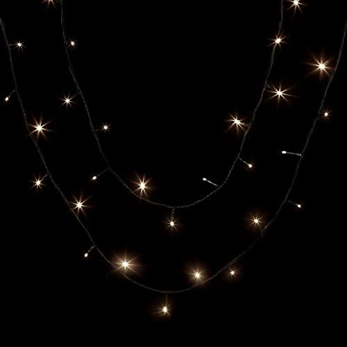 White 25 String Lights with Timer - Energy-Efficient LED Lights for Home Décor, Parties, and Seasonal Decorations - Convenient Timer Function for Easy Use and Ambient Lighting