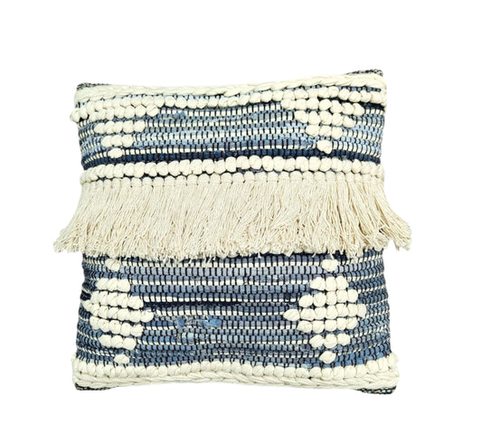 HORIZONTAL DENIM CUSHION 45.7x45.7cm - Soft, Stylish, and Durable Accent Pillow - Ideal for Living Room, Bedroom, or Office - High-Quality Denim Fabric - Comfortable, Easy Care, and Versatile Decorative Cushion