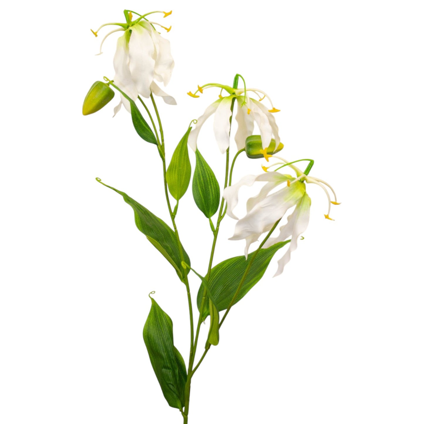 Gloriosa Spray Ivory - Realistic Artificial Gloriosa Stem with Elegant Ivory Blooms - Perfect for Floral Arrangements, Bouquets, Wreaths, and Home Décor - Long-Lasting and Low Maintenance