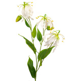Gloriosa Spray Ivory - Realistic Artificial Gloriosa Stem with Elegant Ivory Blooms - Perfect for Floral Arrangements, Bouquets, Wreaths, and Home Décor - Long-Lasting and Low Maintenance