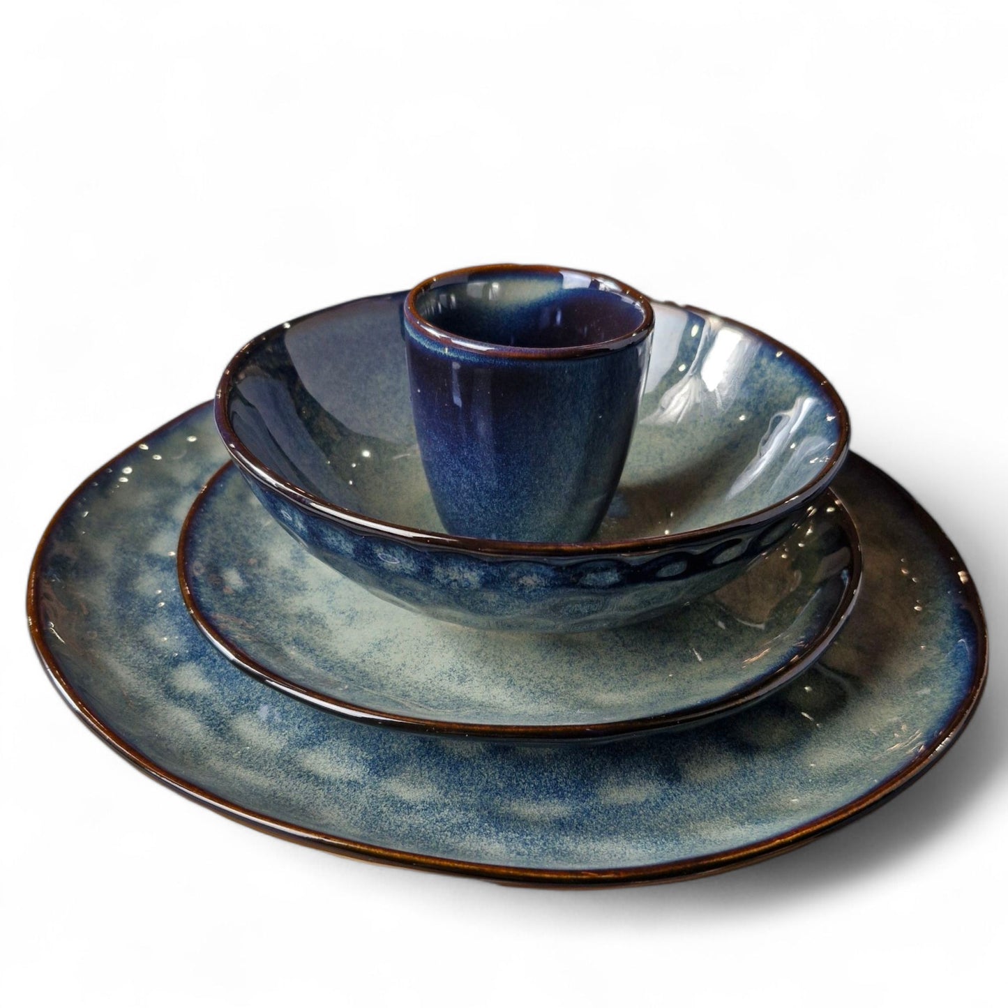 18cm Waterdrop Bowl Blue - Elegant Ceramic Bowl with Waterdrop Design - Ideal for Serving Soups, Salads, or Small Dishes - Perfect for Everyday Use or Adding a Refreshing Touch to Your Tableware Collection