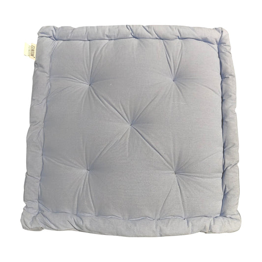 Plush Rectangular Floor Cushion 45x45x10cm - Soft Cotton Aqua Grey Pillow for Comfortable Seating and Decor