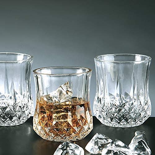 Diamond-Embossed Whiskey Glass – Premium Old Fashioned Whisky Tumbler for Bourbon, Scotch & Cocktails – Elegant Cut Glass Design for Home Bar, Parties & Gifting