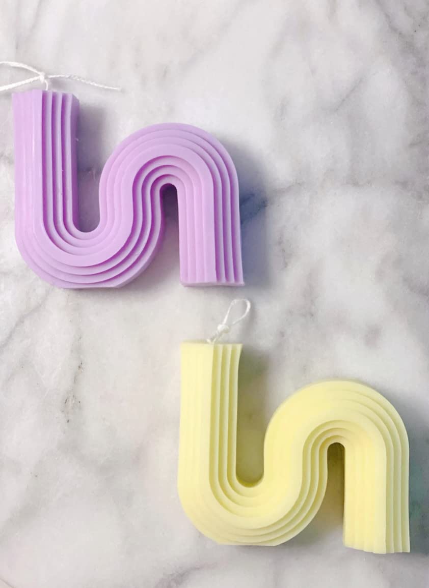 Geometric S-Shaped Pillar Candle - Unique and Modern Decorative Candle - Perfect for Home Decor, Centerpieces, and Gifting - Adds a Stylish Touch to Any Space