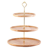 Solid Wood Double-Layer Cake & Fruit Tray - Elegant Dessert and Candy Display Rack for Home & Commercial Use - Sturdy, Stylish, and Perfect for Parties, Bakeries, and Kitchen Organization