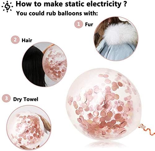 Rose Gold Confetti Latex Party Balloons, 30 cm (12 Inches), Pack of 50, Thick & Durable, Helium or Air Fill, Elegant Decoration for Birthdays, Weddings, Baby Showers & Events