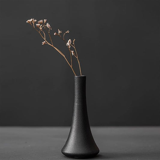 Japanese style black ceramic Small flower Vase Home Decor