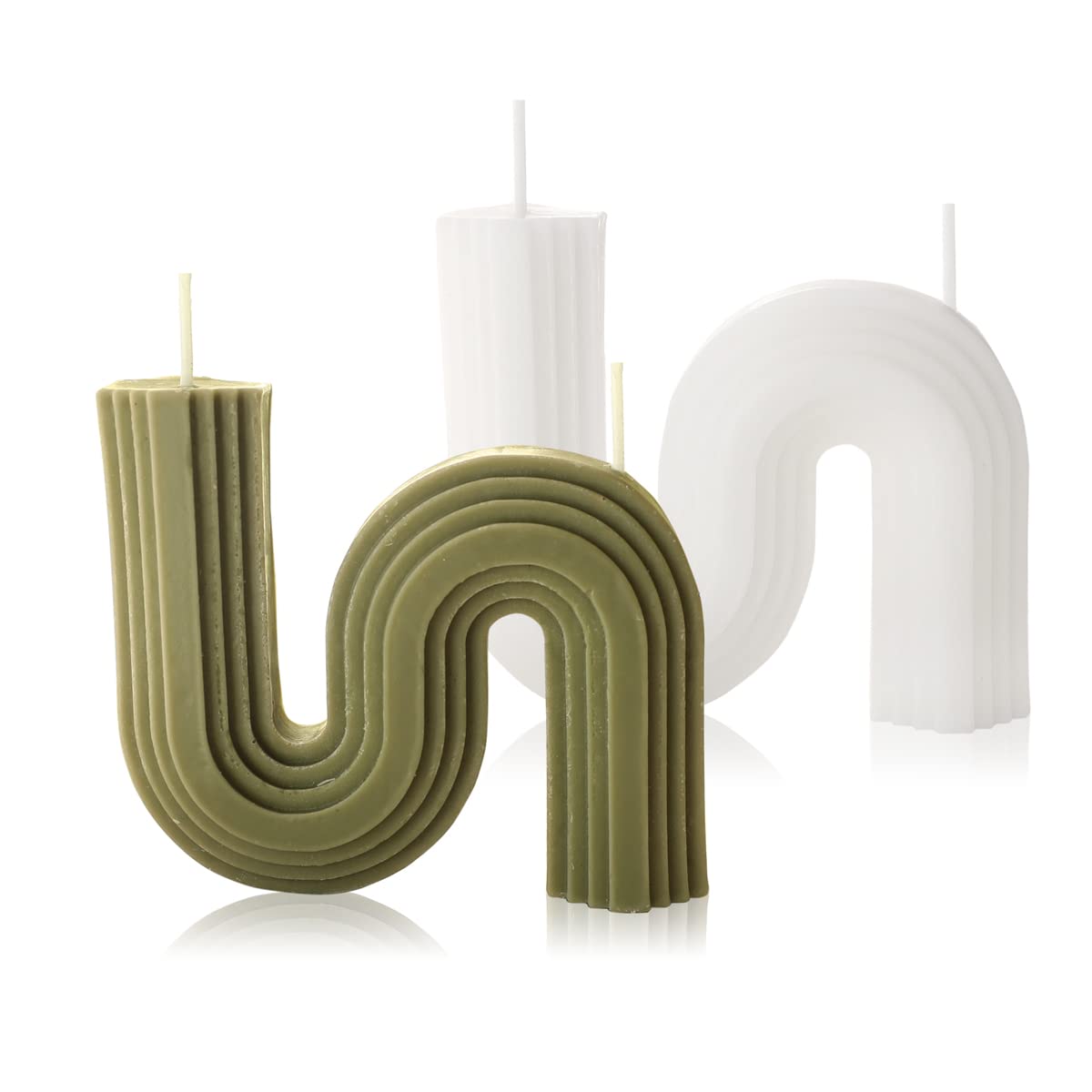 Geometric S-Shaped Pillar Candle - Unique and Modern Decorative Candle - Perfect for Home Decor, Centerpieces, and Gifting - Adds a Stylish Touch to Any Space