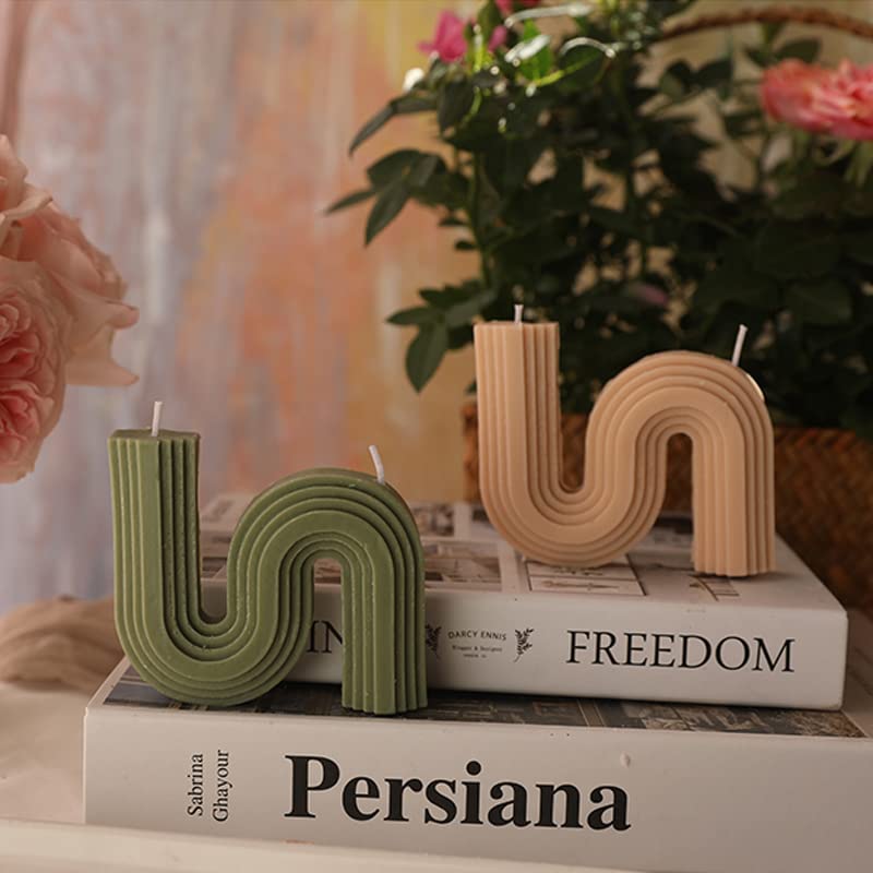 Geometric S-Shaped Pillar Candle - Unique and Modern Decorative Candle - Perfect for Home Decor, Centerpieces, and Gifting - Adds a Stylish Touch to Any Space