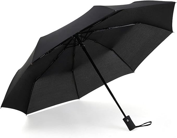 Travel windproof black umbrella – compact and durable design, perfect for protection against rain and wind, features a strong, wind-resistant frame, easy to fold and store, ideal for travel, daily use, and outdoor activities.