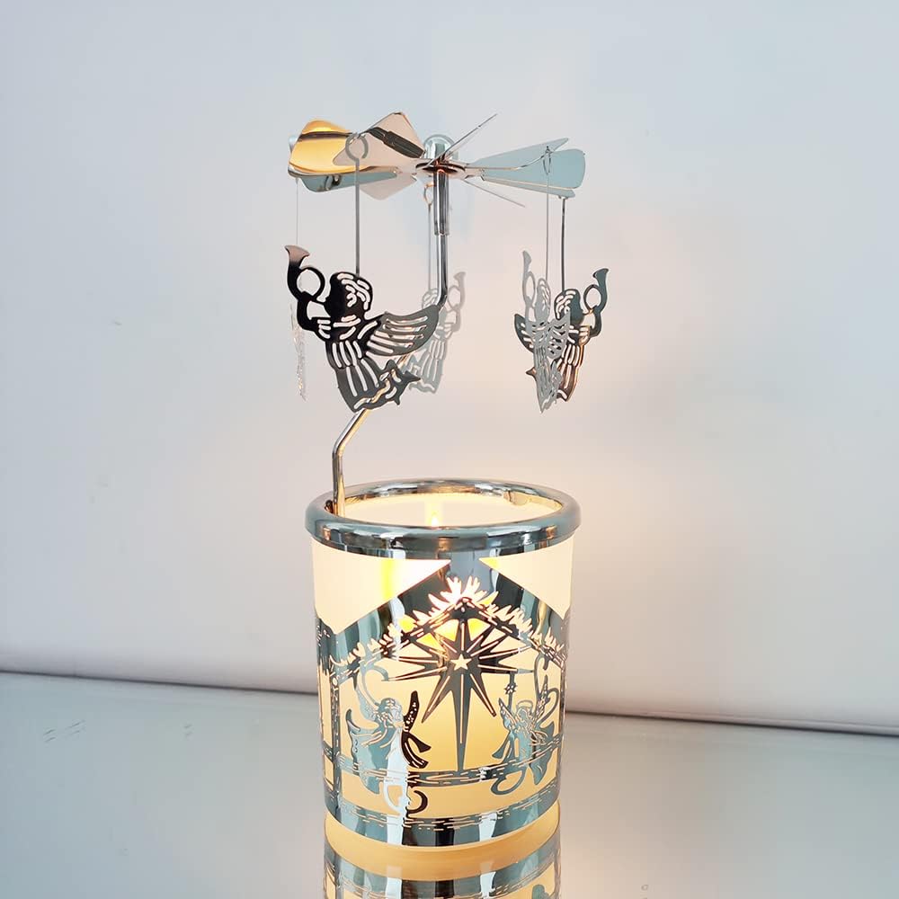 Halloween Iron Spider Round Glass Candle Holder – Gothic Tealight Lantern – Haunted House Table Décor – Spooky Metal Spider Web Candle Stand – Horror-Themed Halloween Decoration