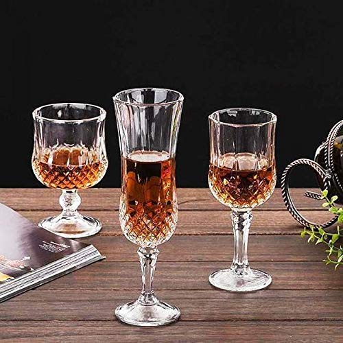 Diamond-Embossed Champagne Glass – Elegant Cut Glass Flute for Sparkling Wine, Prosecco & Cocktails – Vintage Crystal Stemware for Weddings, Parties & Home Bar