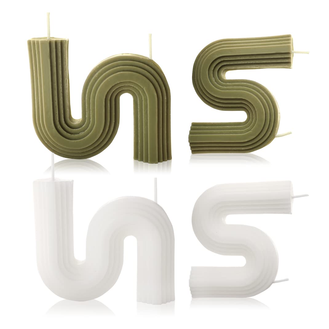 Geometric S-Shaped Pillar Candle - Unique and Modern Decorative Candle - Perfect for Home Decor, Centerpieces, and Gifting - Adds a Stylish Touch to Any Space