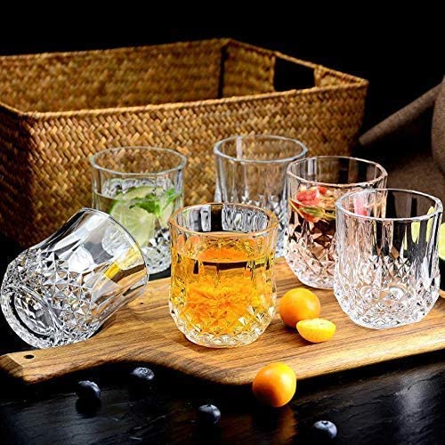 Diamond-Embossed Whiskey Glass – Premium Old Fashioned Whisky Tumbler for Bourbon, Scotch & Cocktails – Elegant Cut Glass Design for Home Bar, Parties & Gifting