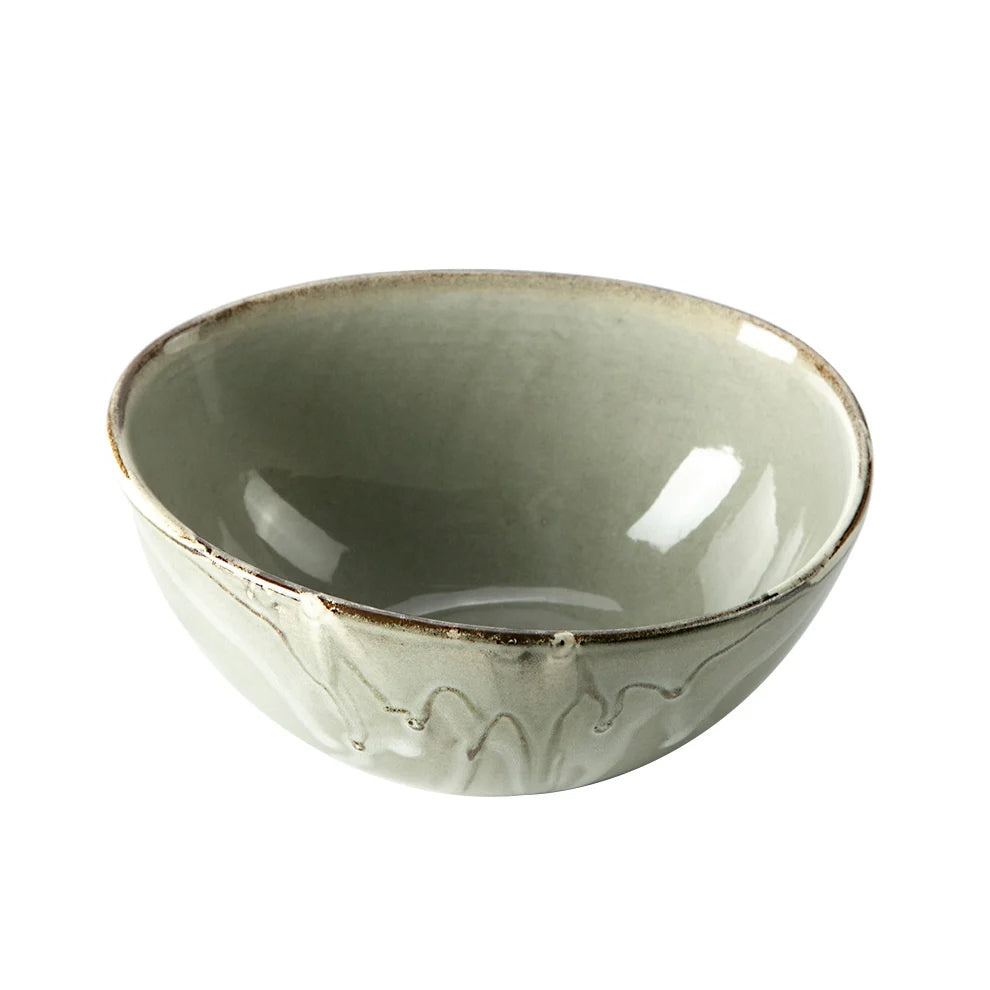 Japandi grey china Eco friendly dinnerware ceramic porcelain 4.75 Inch deep bowl
