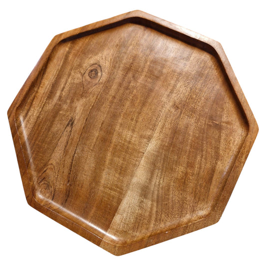 Modern Timber Wooden Octagon Charger Plate - Handcrafted Elegance for Dining Decor - Unique Geometric Design, Perfect for Special Occasions, Weddings, and Everyday Use - Durable, Eco-Friendly Wooden Plate for a Sophisticated Table Setting