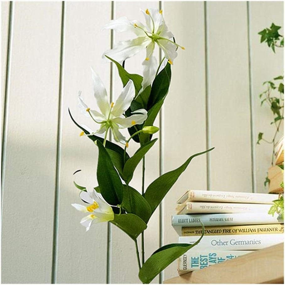 Gloriosa Spray Ivory - Realistic Artificial Gloriosa Stem with Elegant Ivory Blooms - Perfect for Floral Arrangements, Bouquets, Wreaths, and Home Décor - Long-Lasting and Low Maintenance