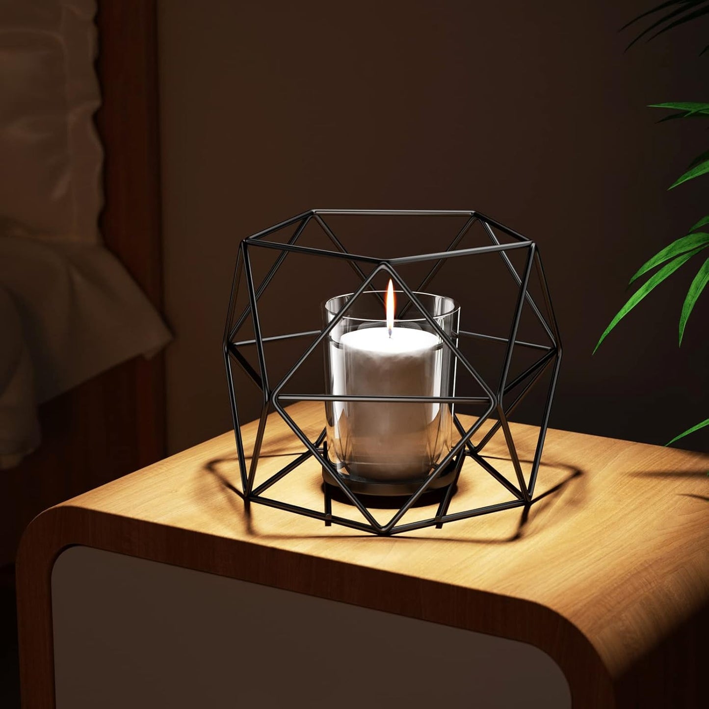 Golden Frame Nordic Iron Custom Desktop Scented Candle - Metal Holder for Home Decoration - Elegant and Stylish Design for Creating a Warm, Luxurious Atmosphere on Desktops or Shelves