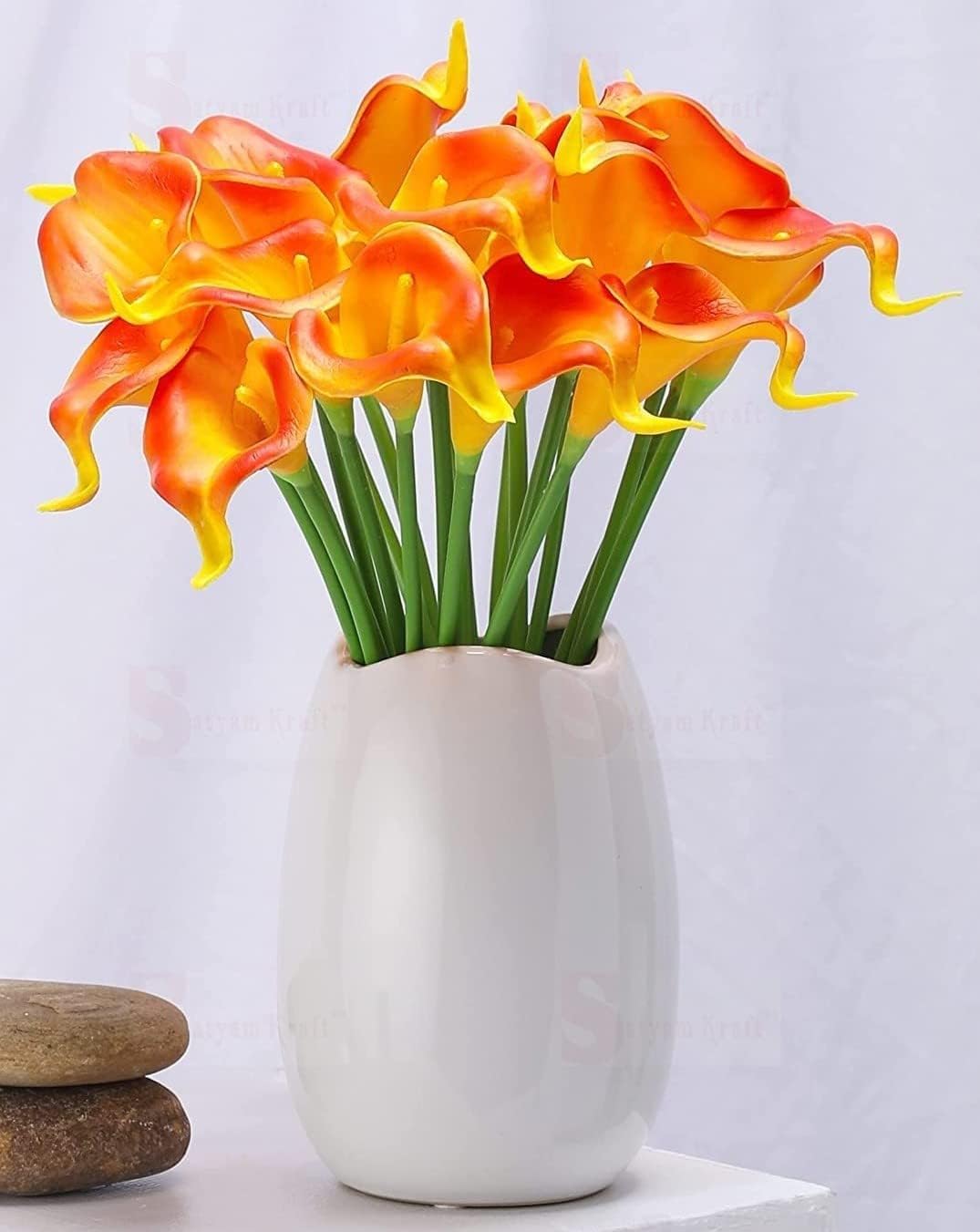 Artificial Calla Lily Flowers – Realistic Fake Calla Lily Bouquet for Home Décor, Wedding Arrangements, Centerpieces & Floral Displays – Lifelike Faux Flowers with Soft Touch Petals & Flexible Stems