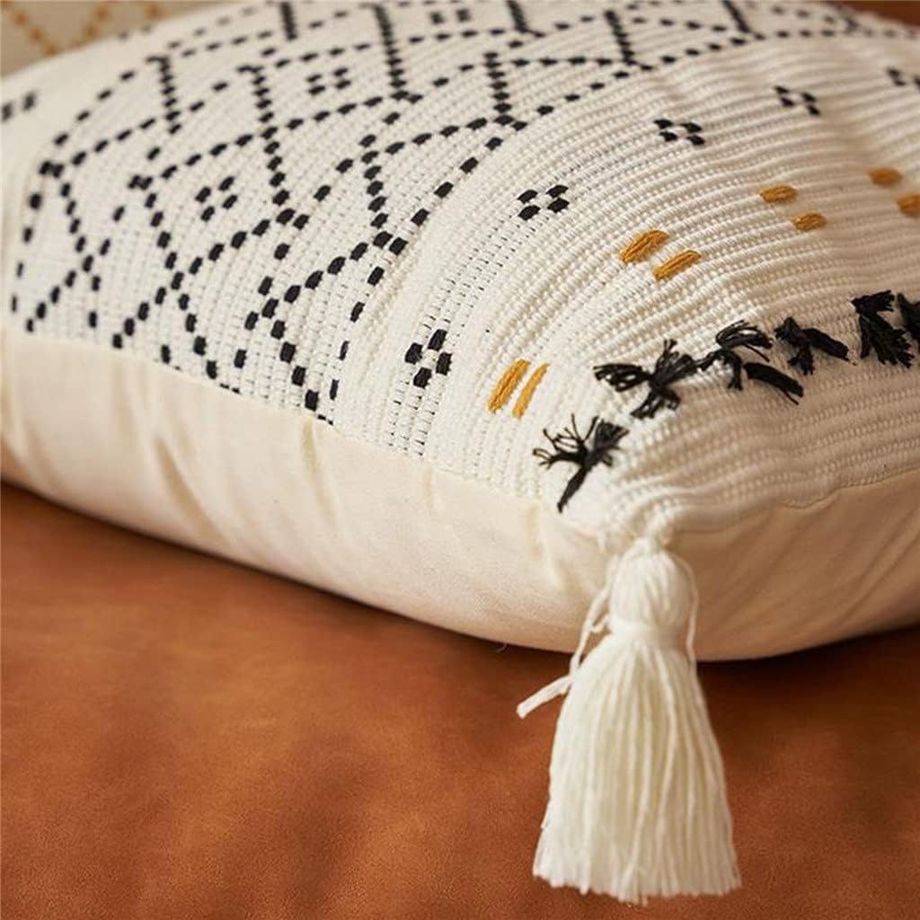 European Style Cotton Thickened Cushion with Tassels – Soft & Decorative Seat Pad for Sofa, Chair, and Home Décor – Boho Chic Throw Pillow for Living Room, Bedroom, and Office