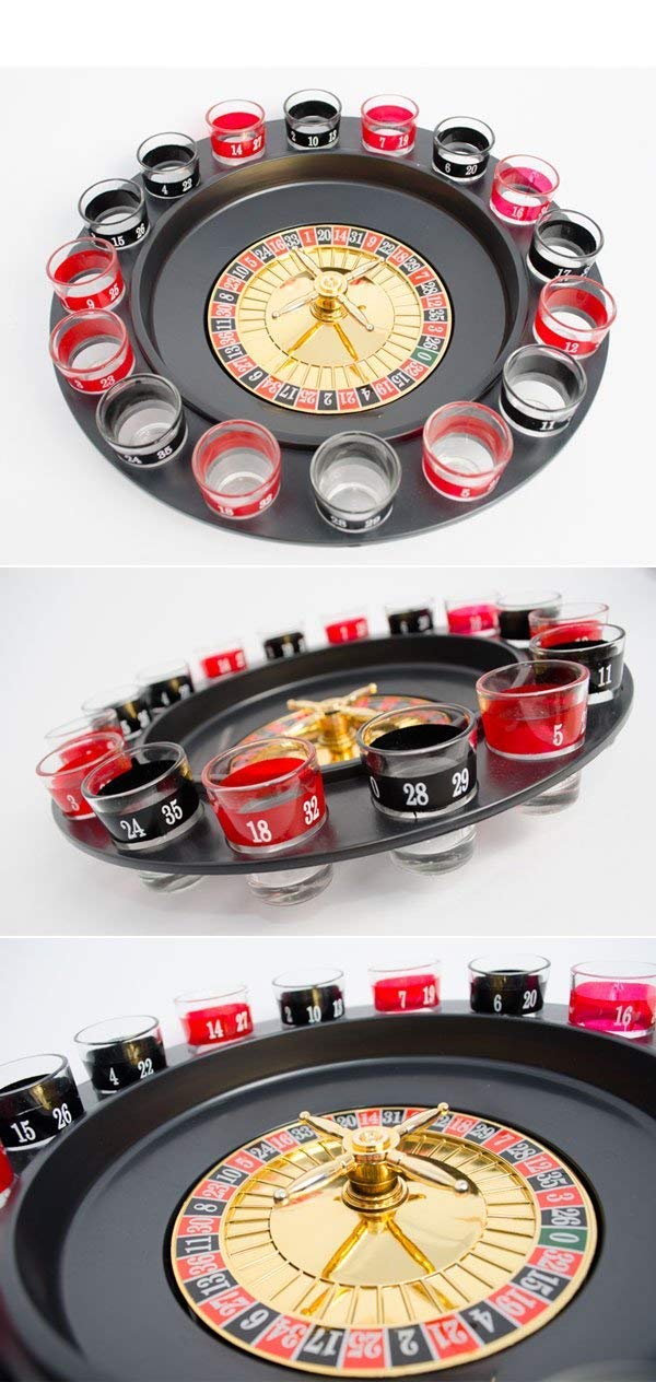 Drinking roulette wheel game – fun party drinking game set with spinning wheel, shot glasses, and playing cards, perfect for adult gatherings, game nights, and celebrations, adds excitement to any party.
