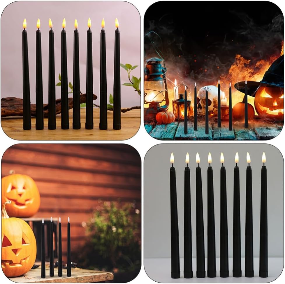 Black Stick Candle 25 cm - Premium Natural Wax, Clean Burn, and Long-Lasting Fragrance - Elegant Minimalist Design for Modern Home Décor, Candlestick Holders, and Special Occasions