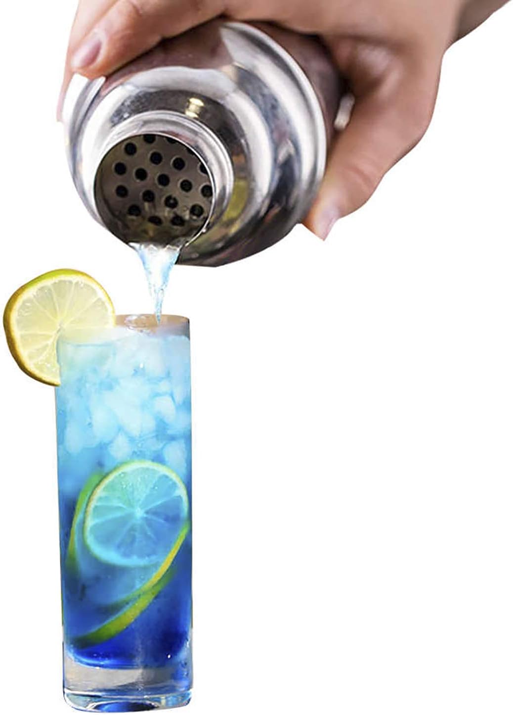 Silver Cocktail Shaker - Premium Stainless Steel 3-Piece Shaker for Mixing Cocktails, Martini, and More - Durable, Leakproof, Rust-Resistant - Perfect for Home Bars and Professional Bartenders