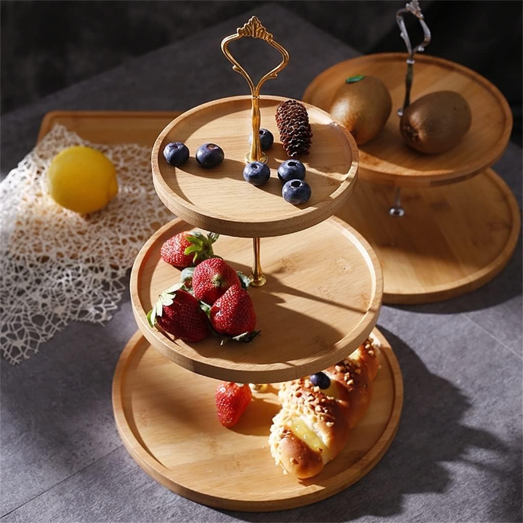 Solid Wood Double-Layer Cake & Fruit Tray - Elegant Dessert and Candy Display Rack for Home & Commercial Use - Sturdy, Stylish, and Perfect for Parties, Bakeries, and Kitchen Organization
