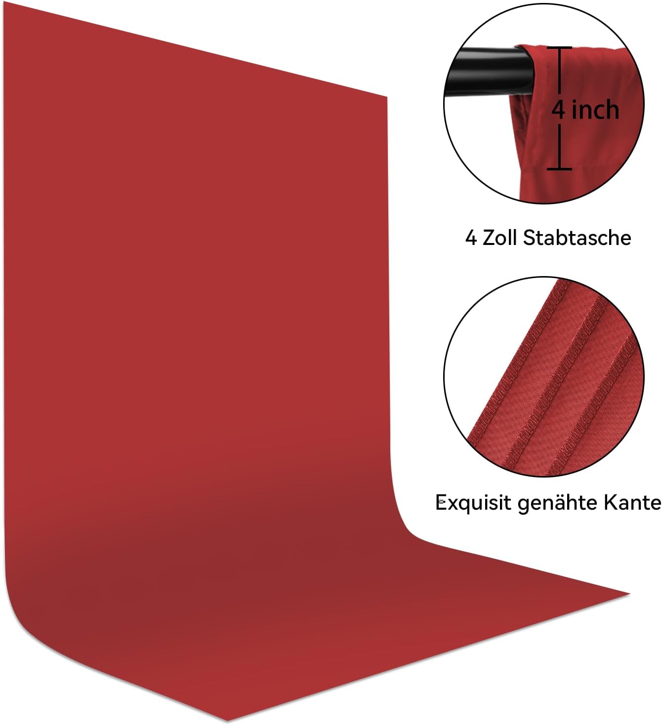 5×3ft Red Vinyl Backdrop - Durable and Vibrant Photography Background for Parties, Events, and Studio Shoots - Lightweight, Foldable, and Easy to Set Up for Photo Booths and Decorations